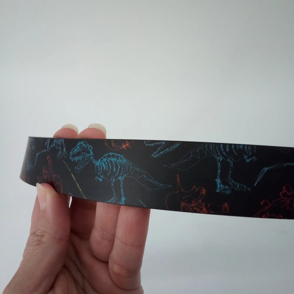 NWOT Target Dinosaur Vegan Kids Belt Dino L Black Multicolor Silver Buckle
